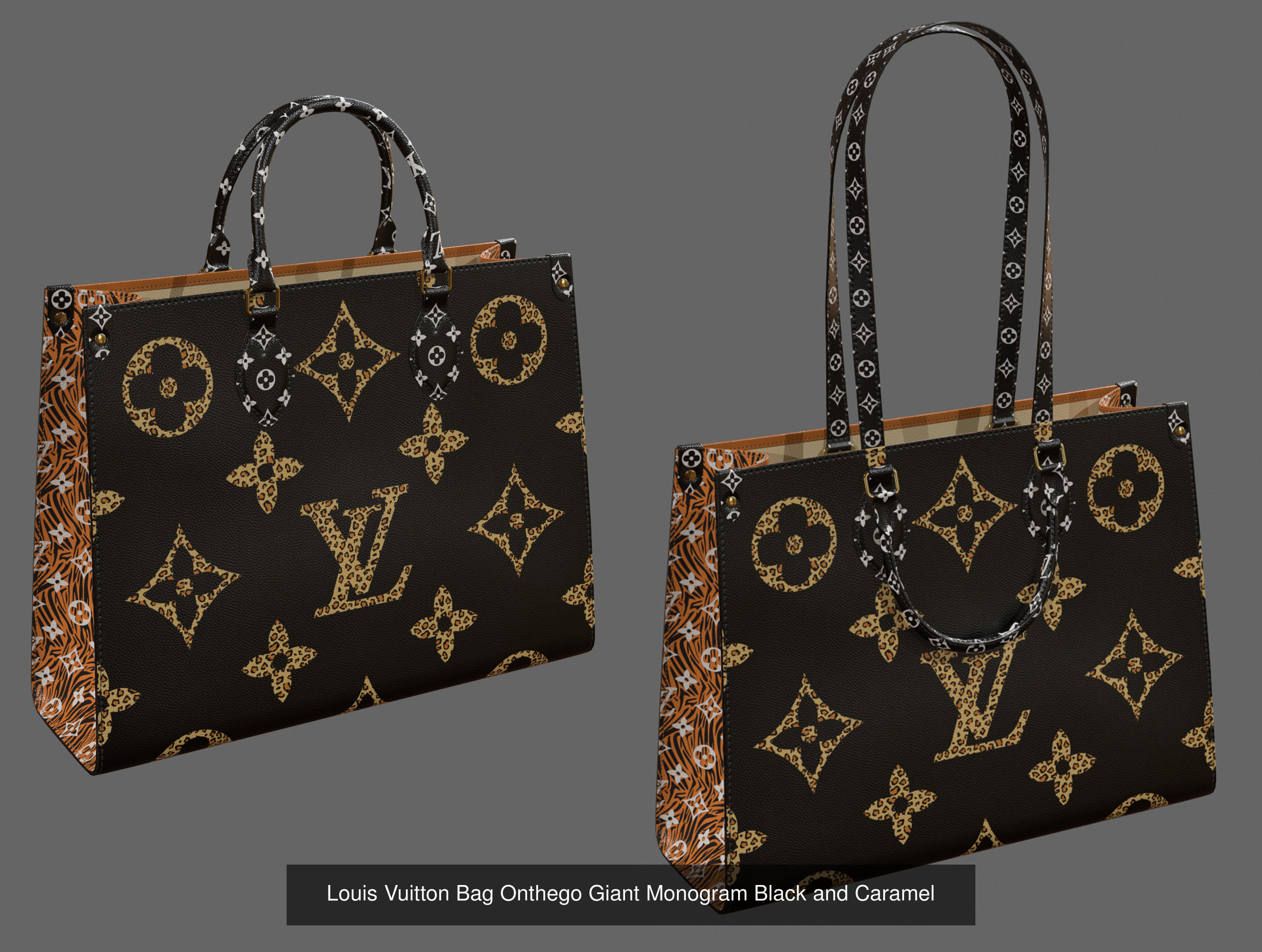 Louis Vuitton Onthego 12 Bags 3D Model Collection_2