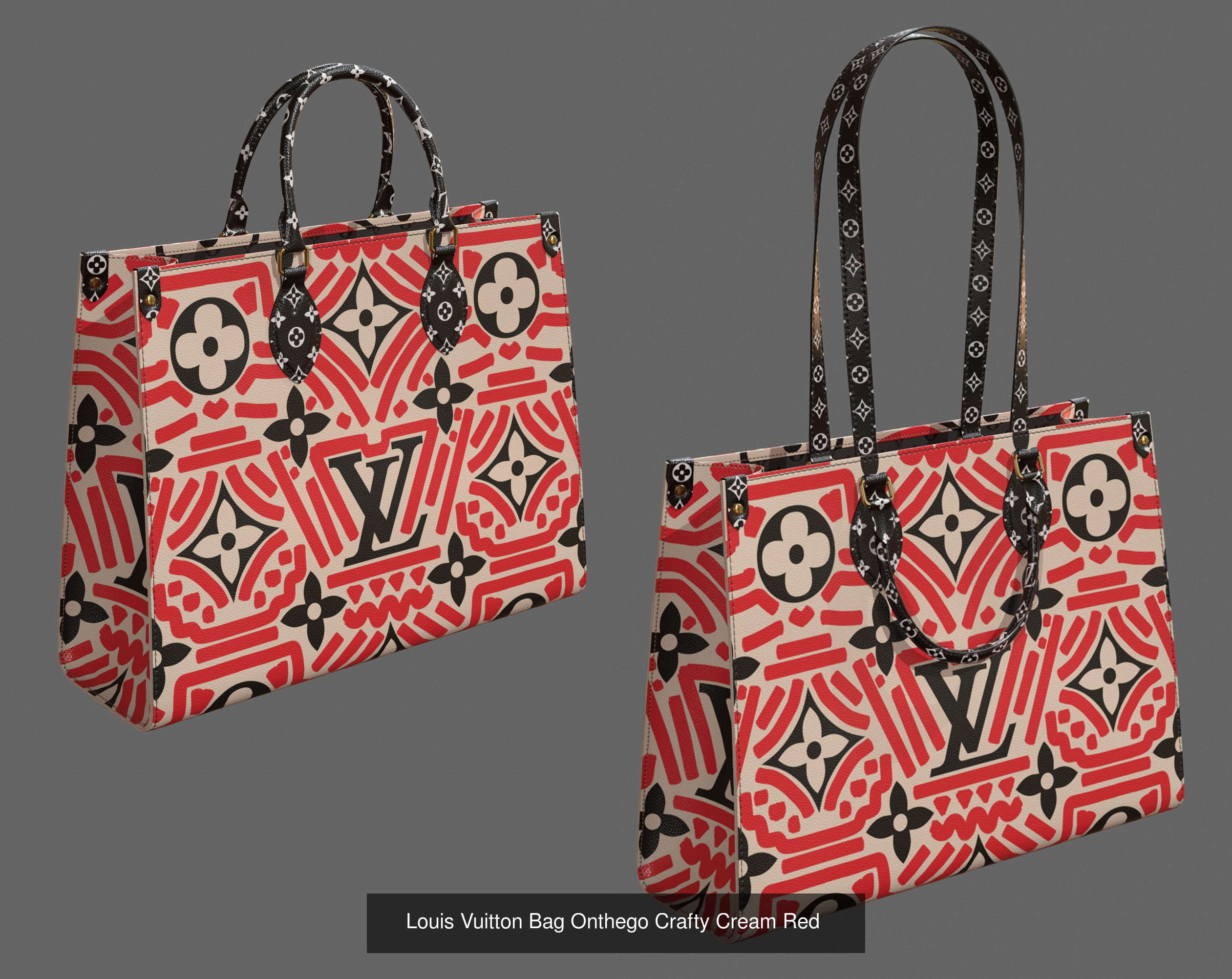 Louis Vuitton Onthego 12 Bags 3D Model Collection_12