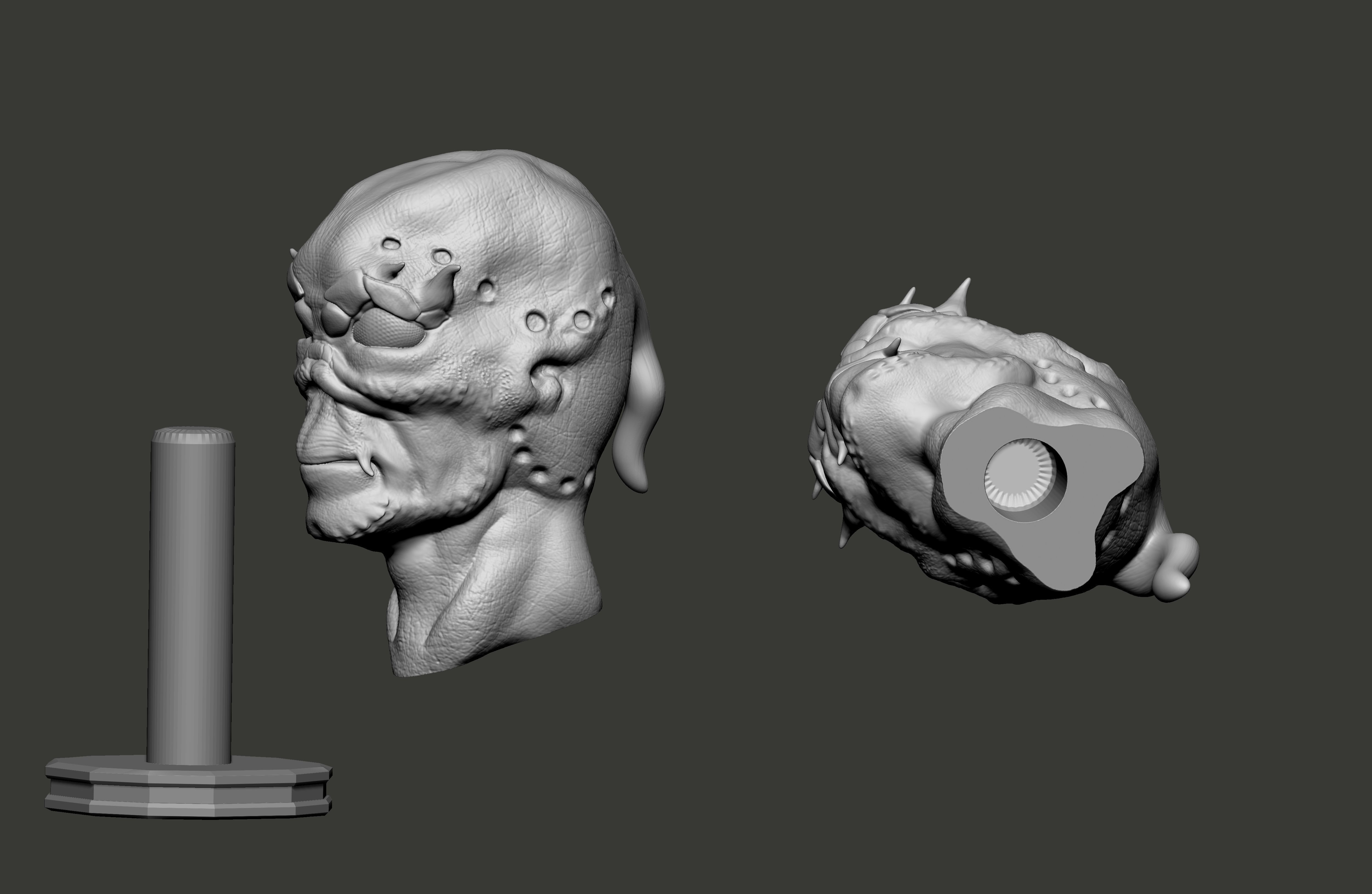 Alien head 3D print model_2