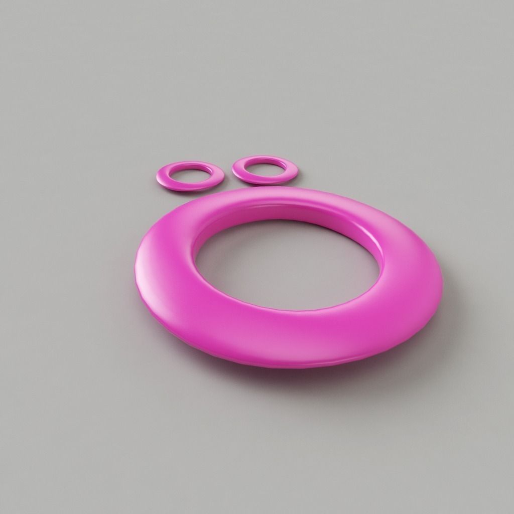 Bangle-Earrings toilet ring 3D print model_0