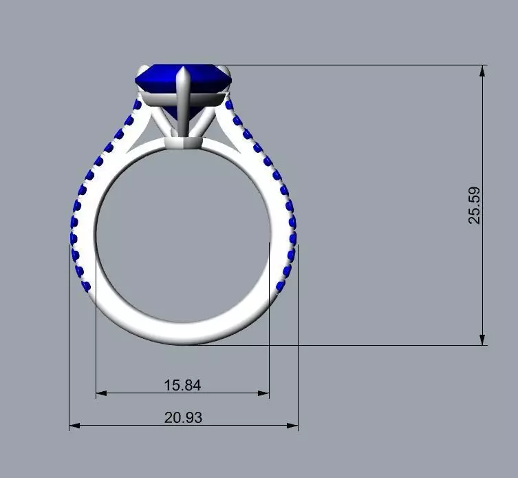 Ring eternal pear ring 3D print model_0