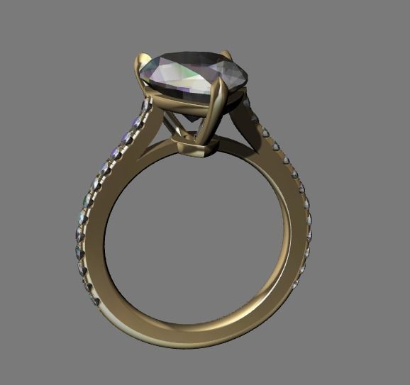 Ring eternal pear ring 3D print model_5