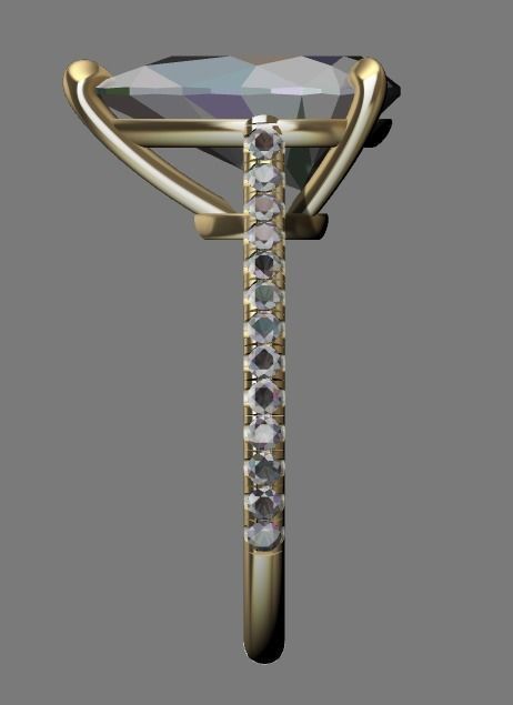 Ring eternal pear ring 3D print model_2