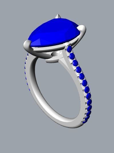 Ring eternal pear ring 3D print model_1