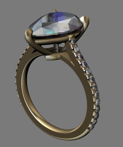 Ring eternal pear ring 3D print model_6