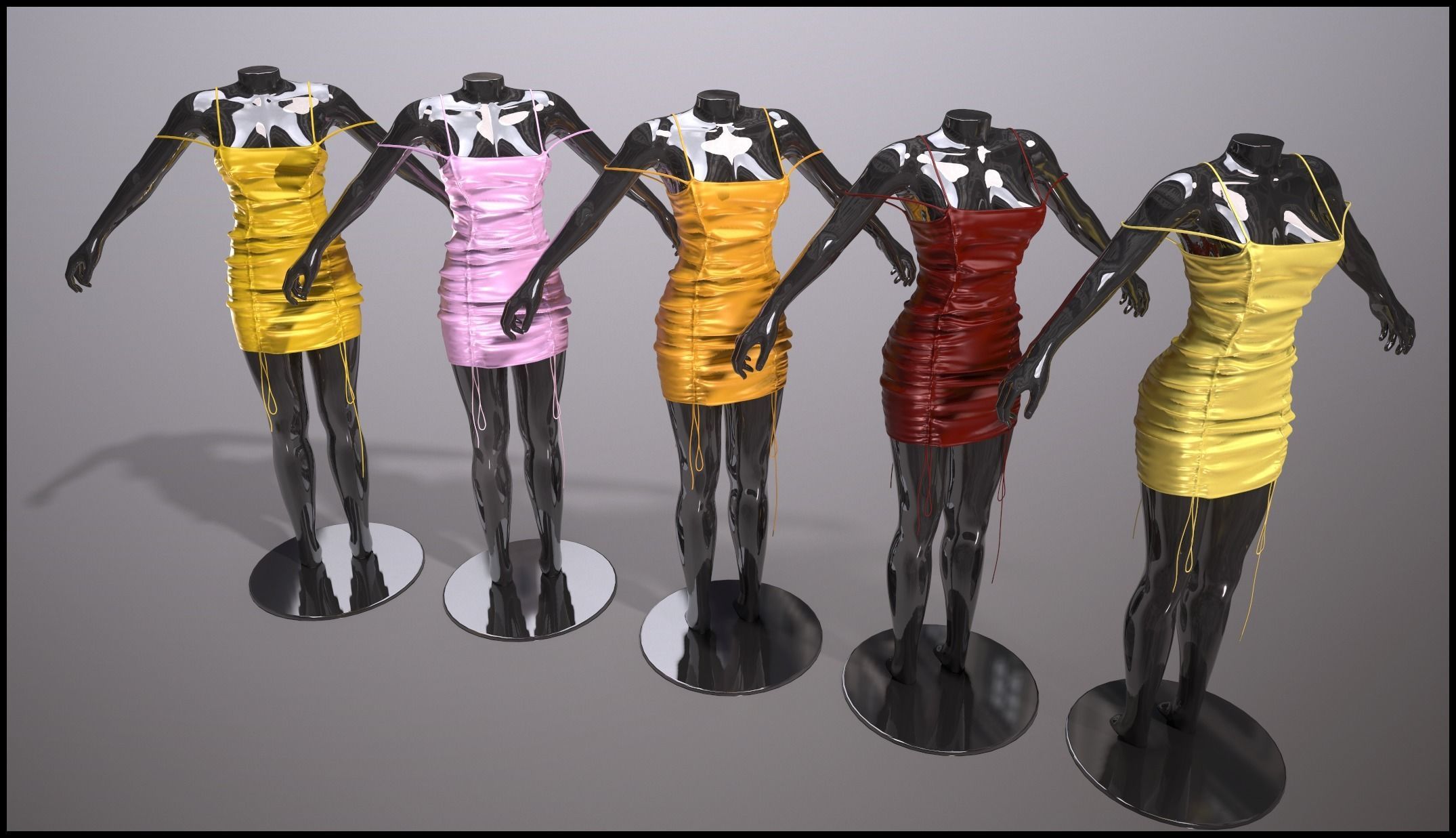 Female Clothing Low-poly 3D model_2