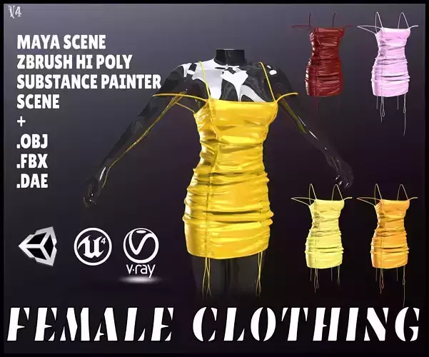 Female Clothing Low-poly 3D model