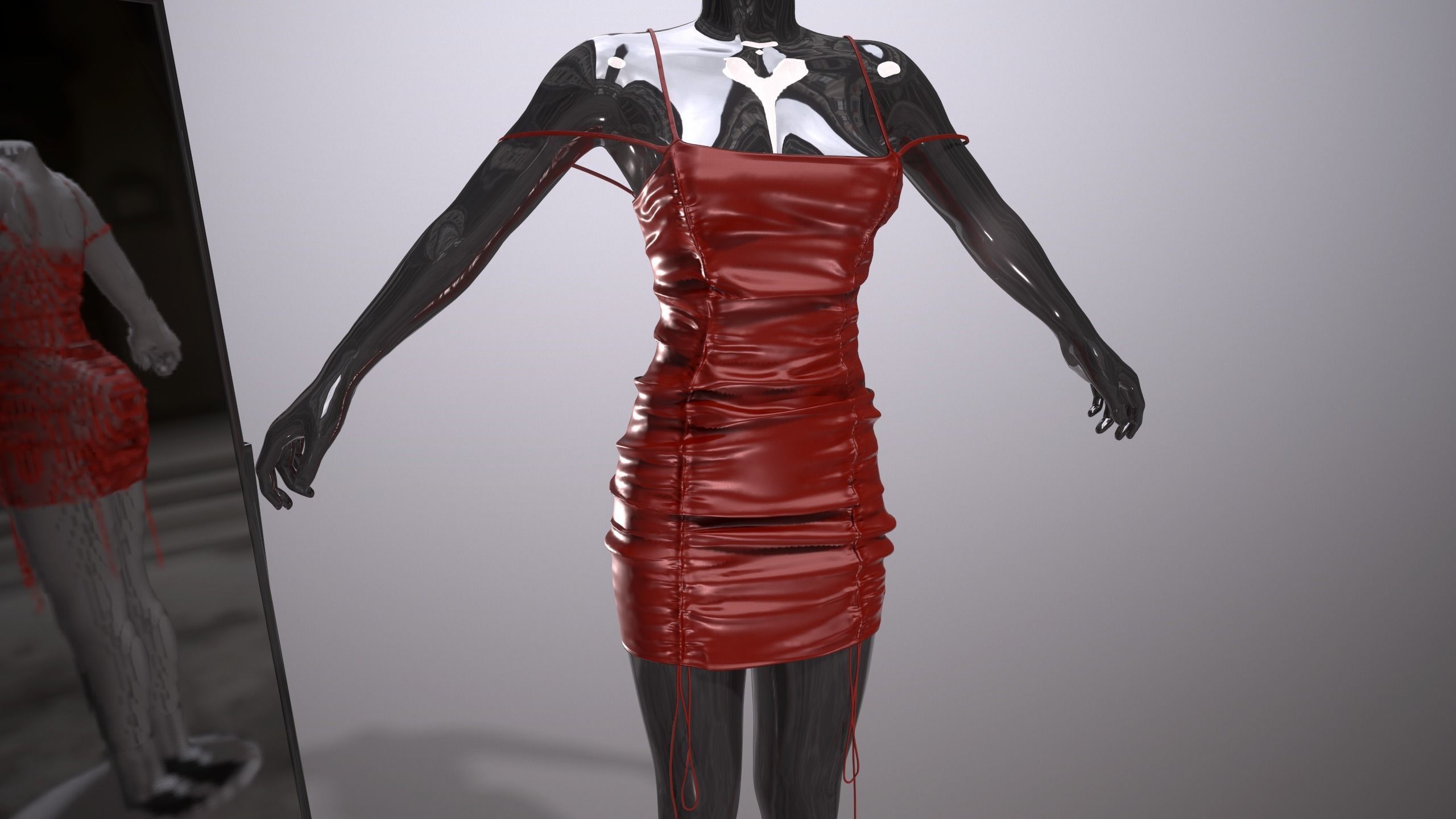 Female Clothing Low-poly 3D model_7