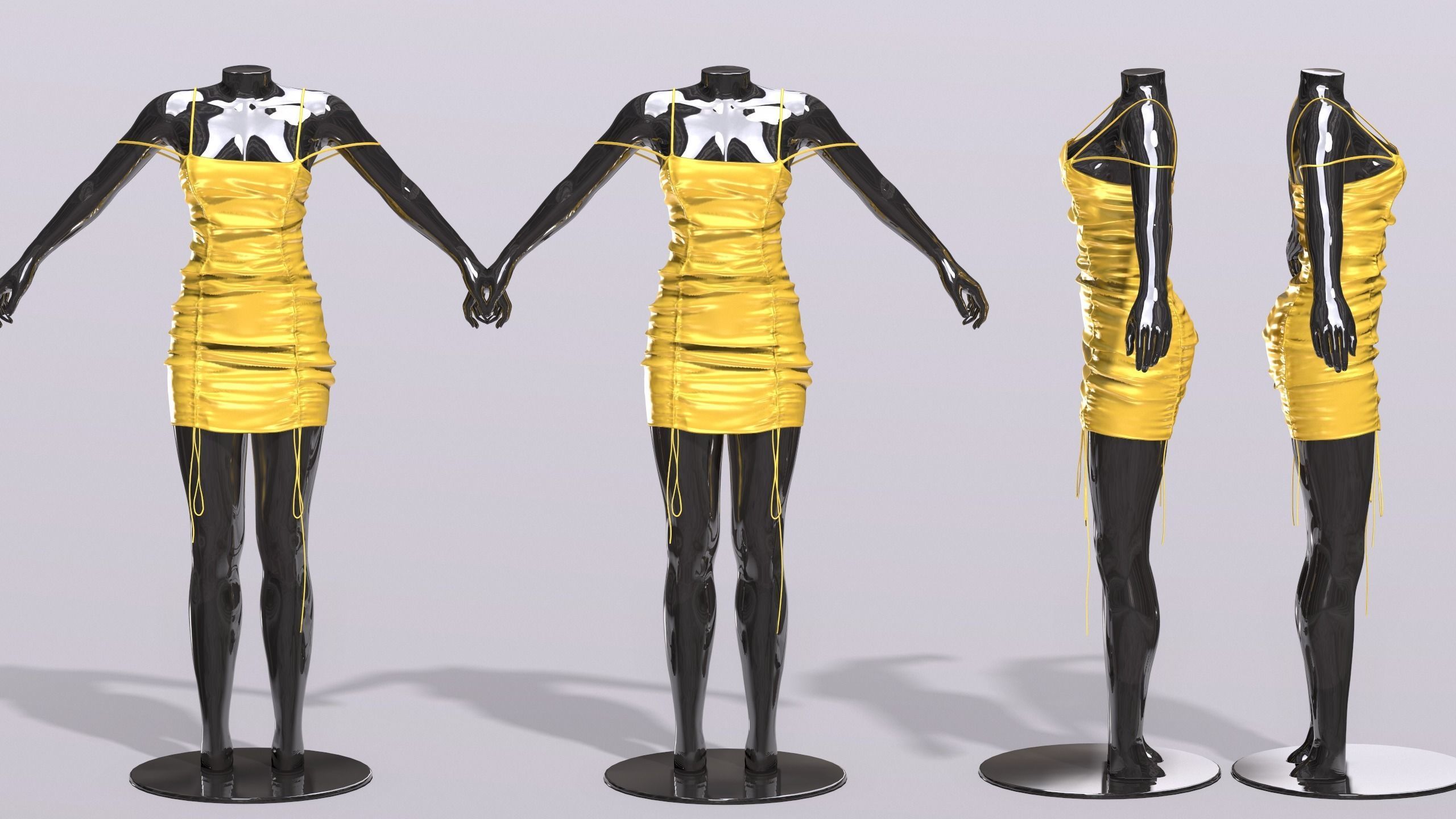 Female Clothing Low-poly 3D model_6