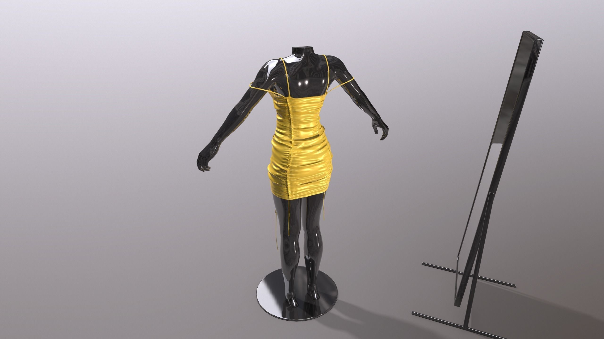 Female Clothing Low-poly 3D model_5