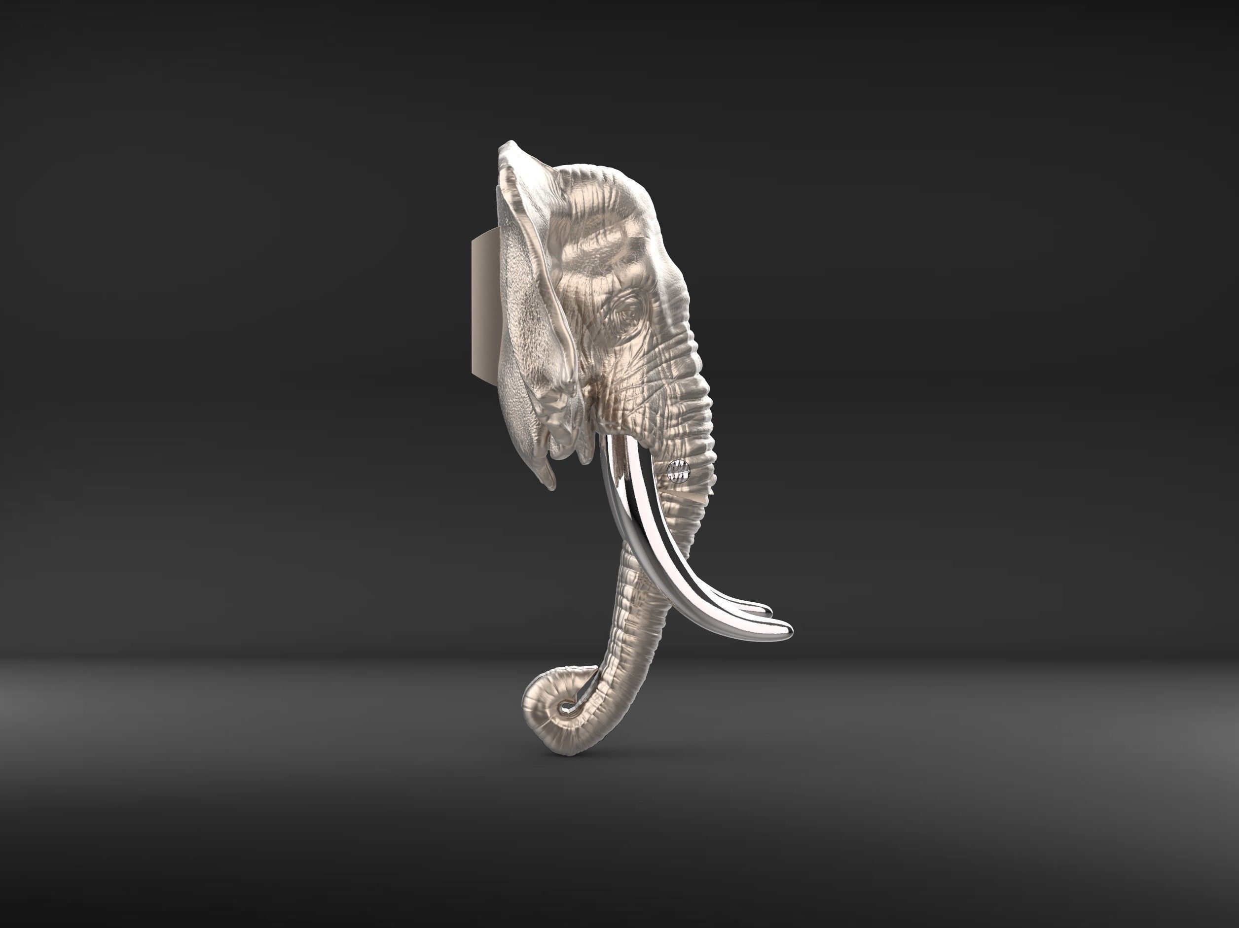 Elephant Door Knocker 3D print model_2