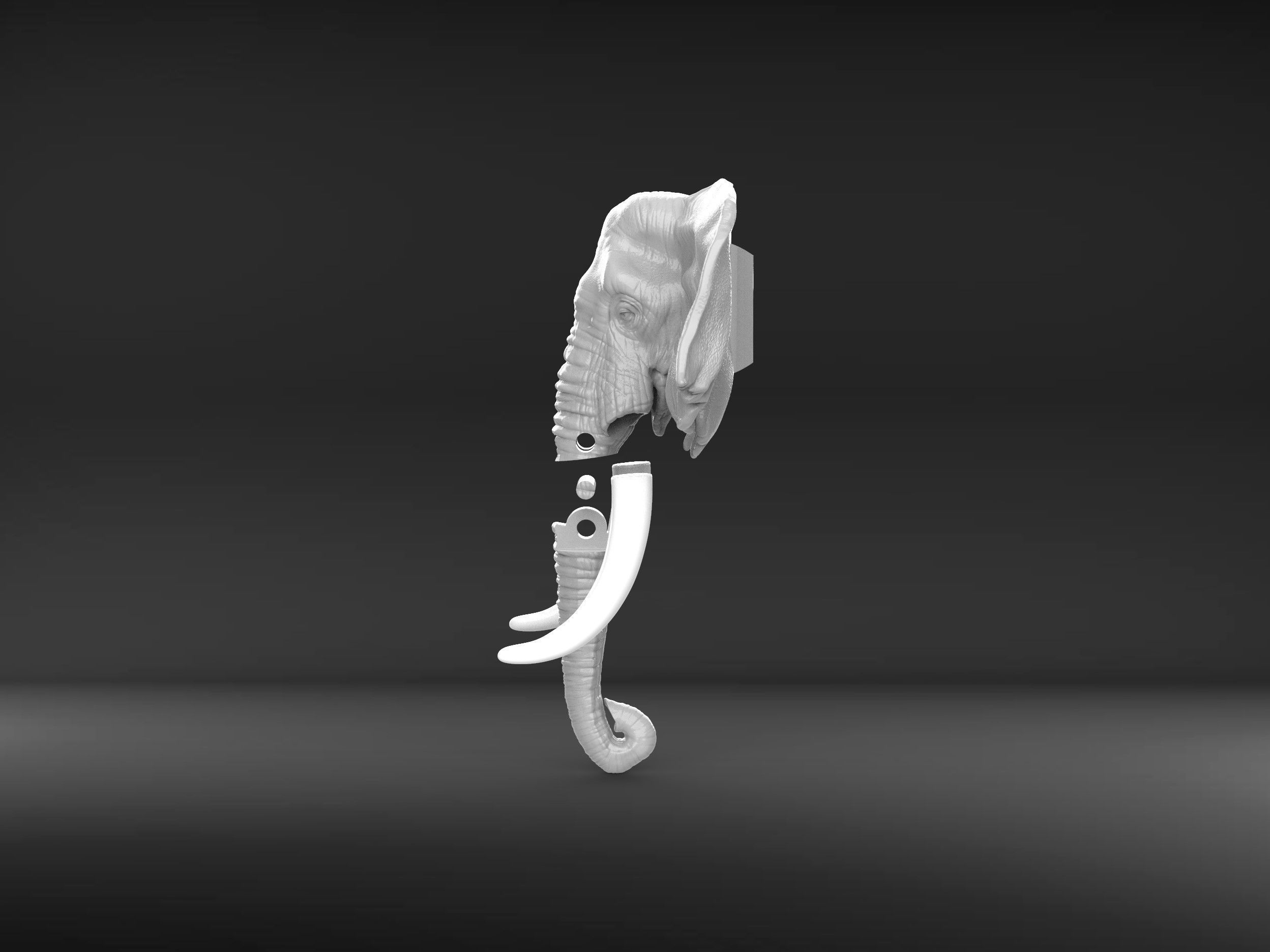 Elephant Door Knocker 3D print model_5