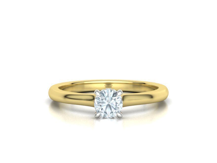 Classic Engagement ring Two Tone design 3dmodel 3D print model_7