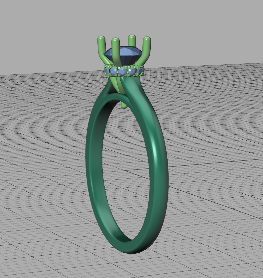 Classic Engagement ring Two Tone design 3dmodel 3D print model_19