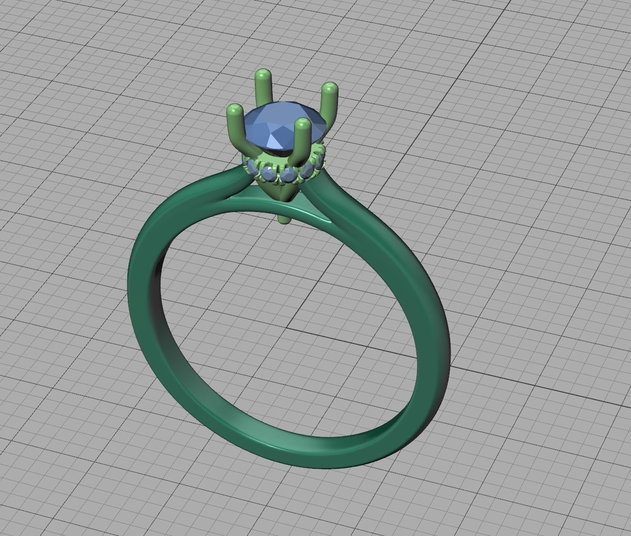 Classic Engagement ring Two Tone design 3dmodel 3D print model_18