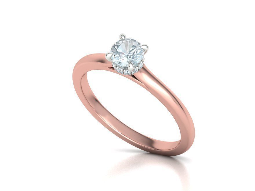 Classic Engagement ring Two Tone design 3dmodel 3D print model_17