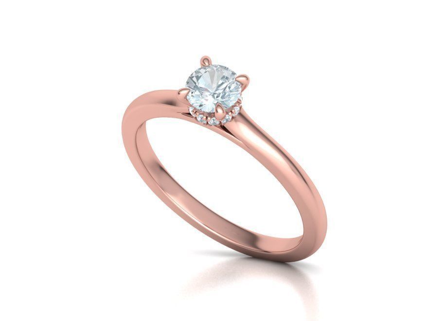 Classic Engagement ring Two Tone design 3dmodel 3D print model_16