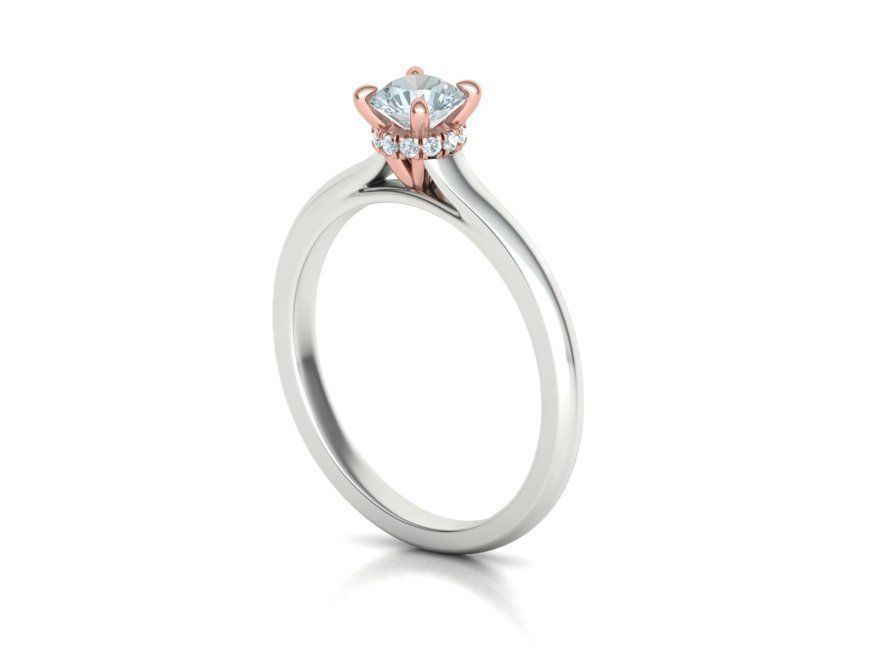 Classic Engagement ring Two Tone design 3dmodel 3D print model_26