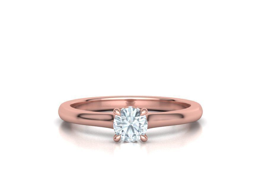 Classic Engagement ring Two Tone design 3dmodel 3D print model_6