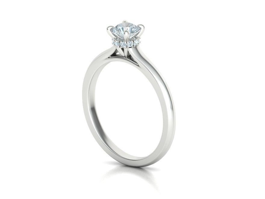 Classic Engagement ring Two Tone design 3dmodel 3D print model_24