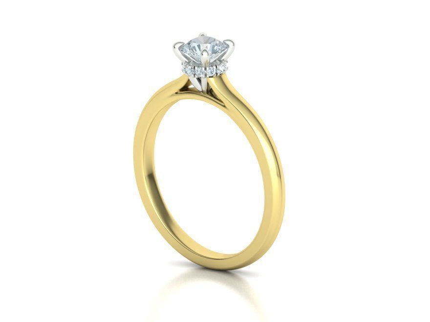 Classic Engagement ring Two Tone design 3dmodel 3D print model_28