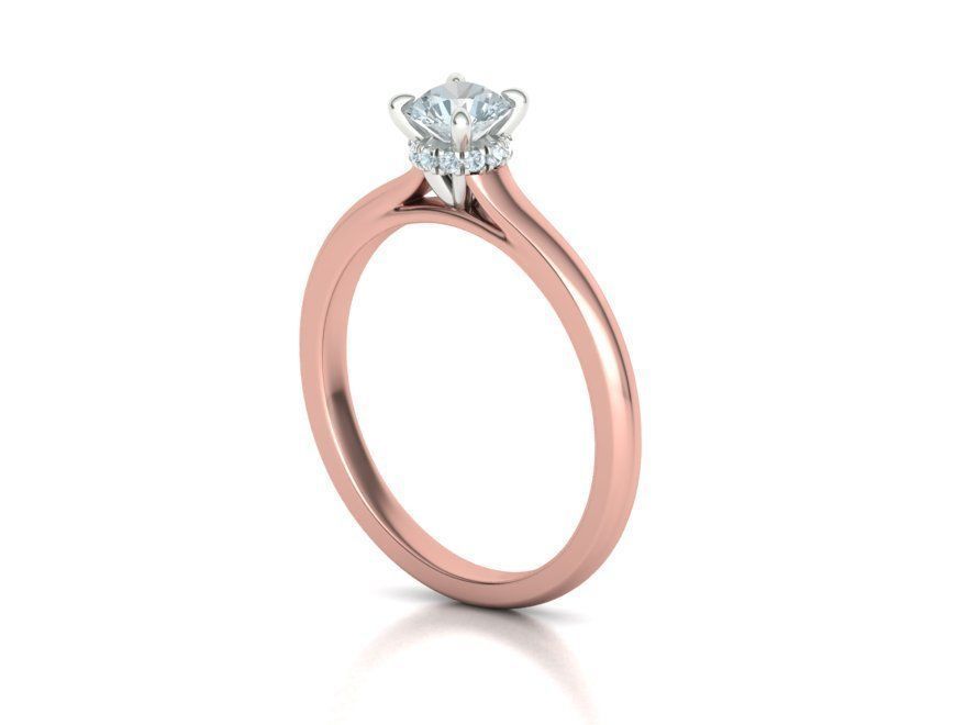 Classic Engagement ring Two Tone design 3dmodel 3D print model_30