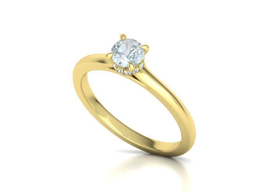 Classic Engagement ring Two Tone design 3dmodel 3D print model_14