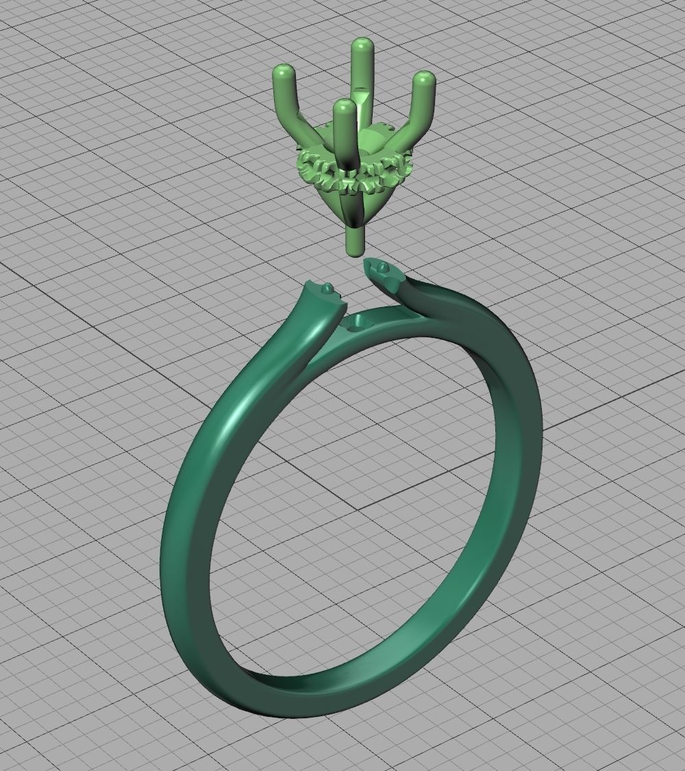 Classic Engagement ring Two Tone design 3dmodel 3D print model_22