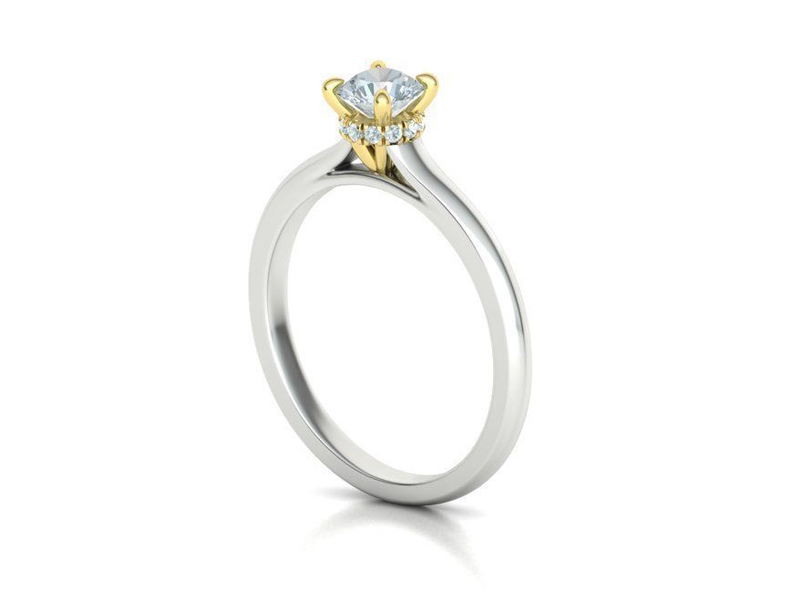 Classic Engagement ring Two Tone design 3dmodel 3D print model_25