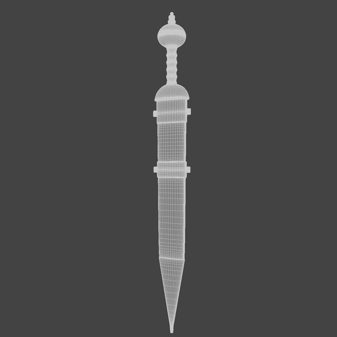 Roman sword with scabbard Low-poly 3D model_33