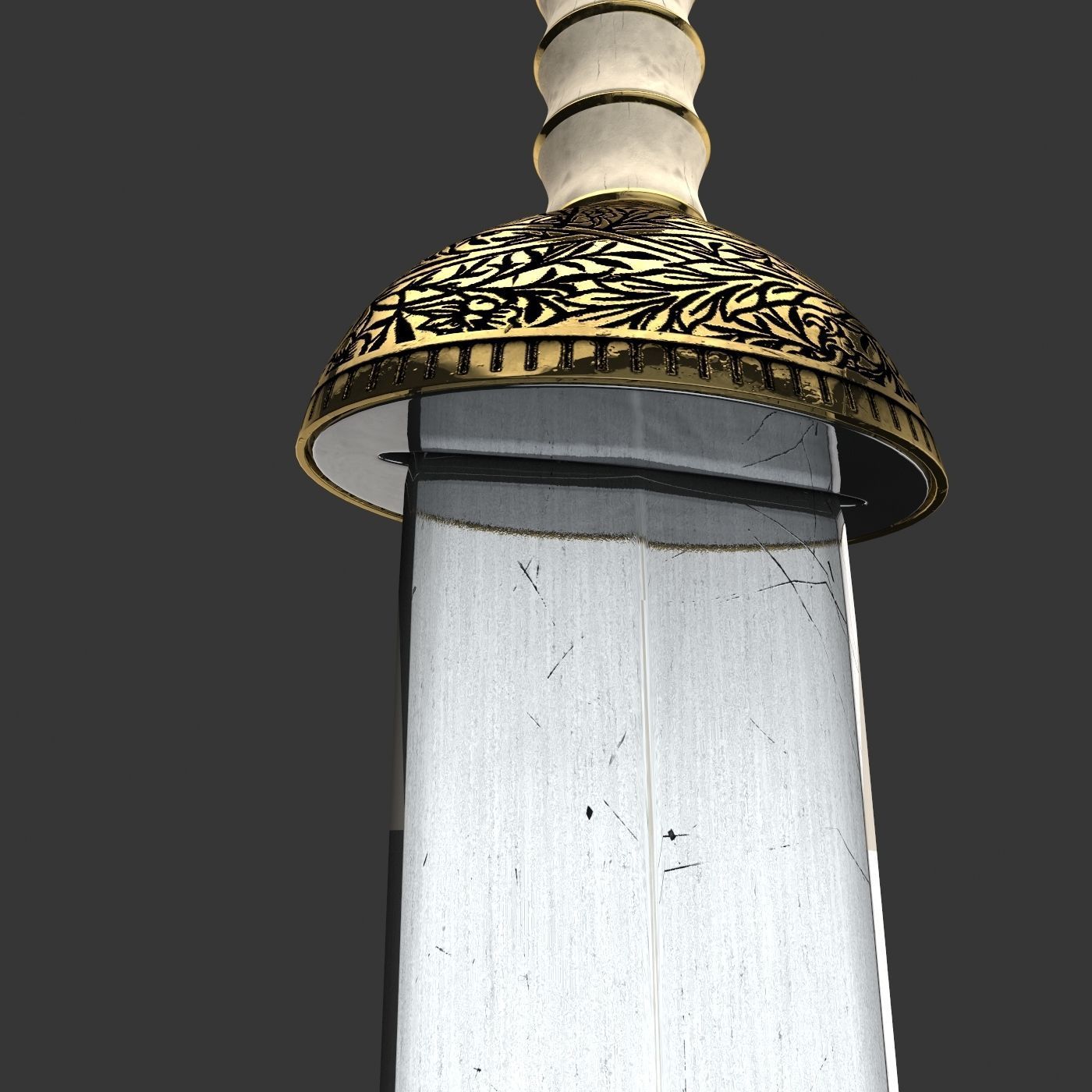 Roman sword with scabbard Low-poly 3D model_39