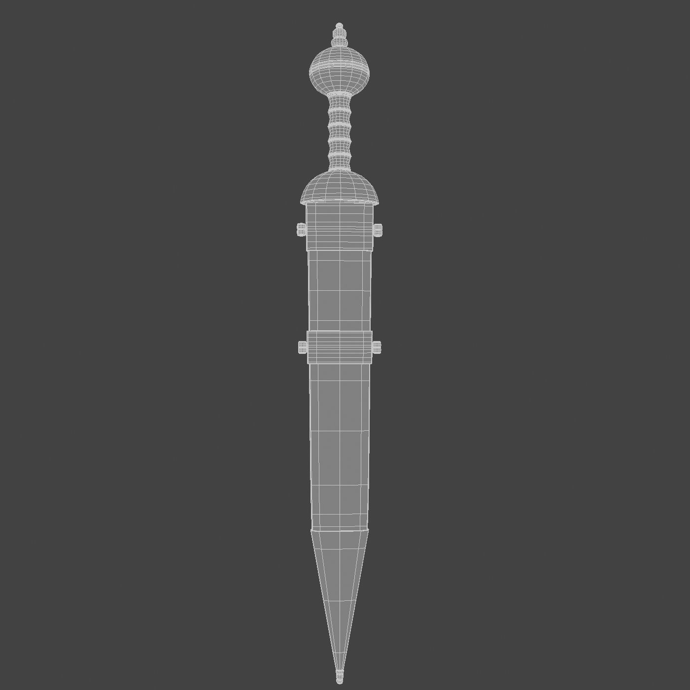 Roman sword with scabbard Low-poly 3D model_34
