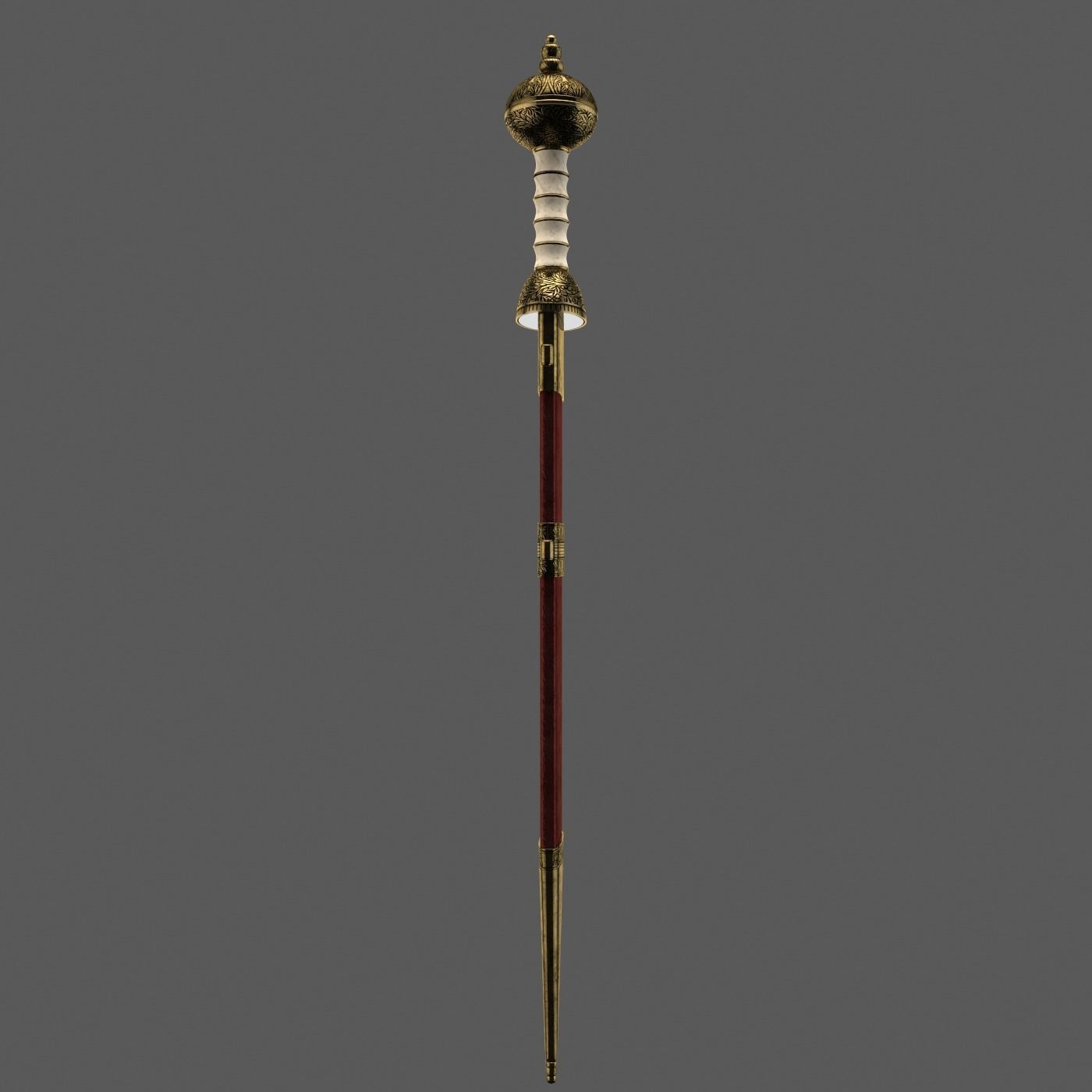 Roman sword with scabbard Low-poly 3D model_7