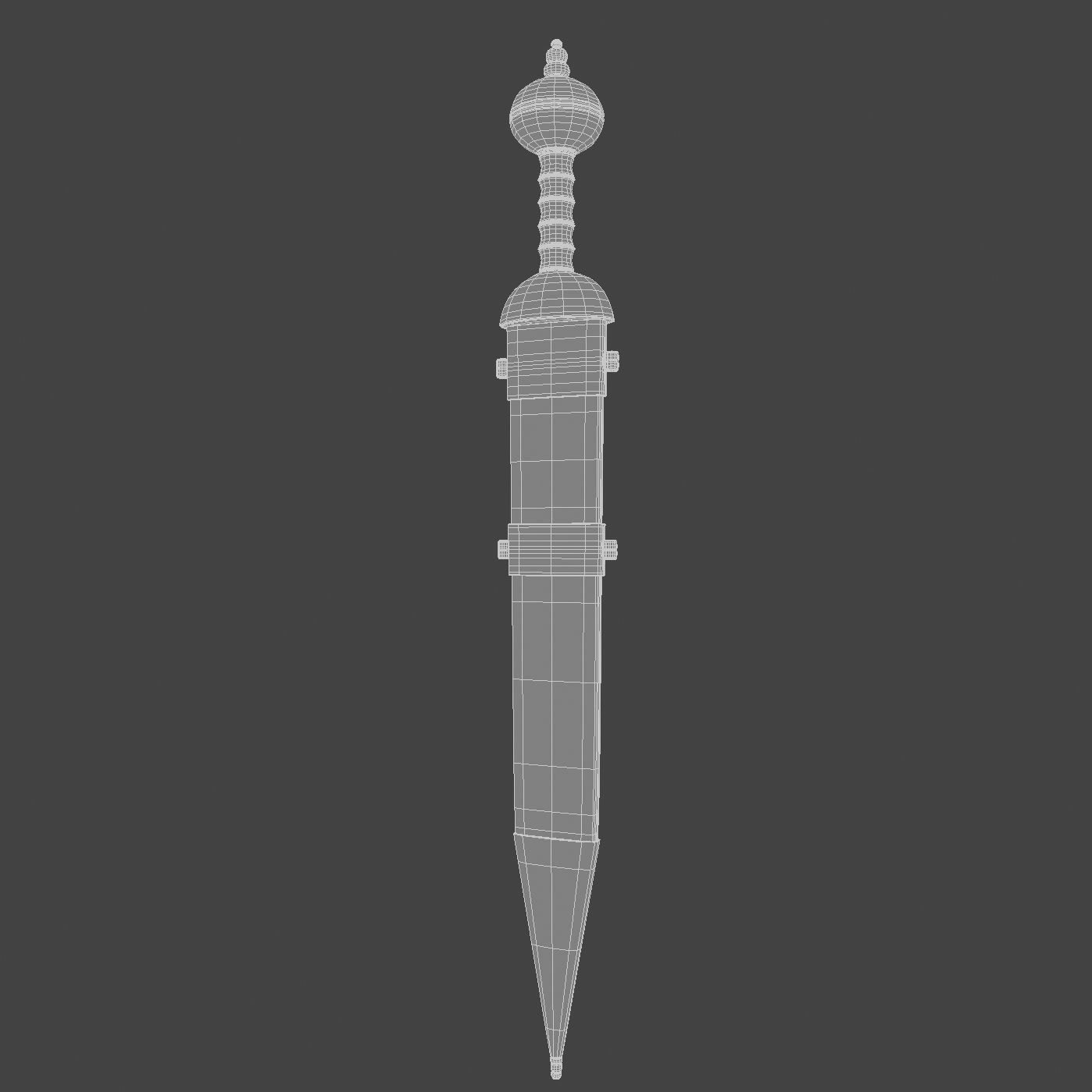 Roman sword with scabbard Low-poly 3D model_31