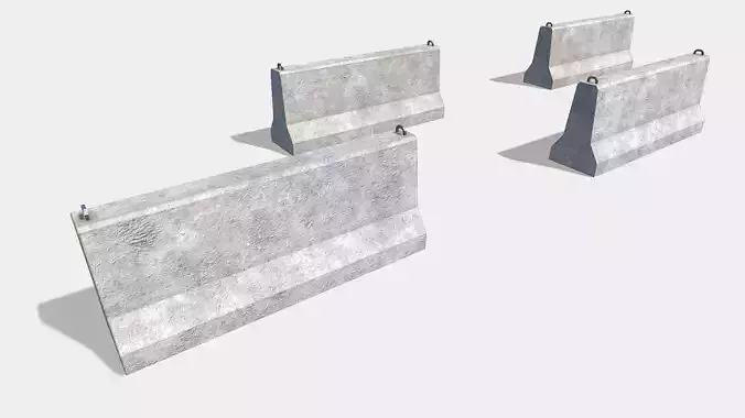 modular barriers Low-poly 3D model