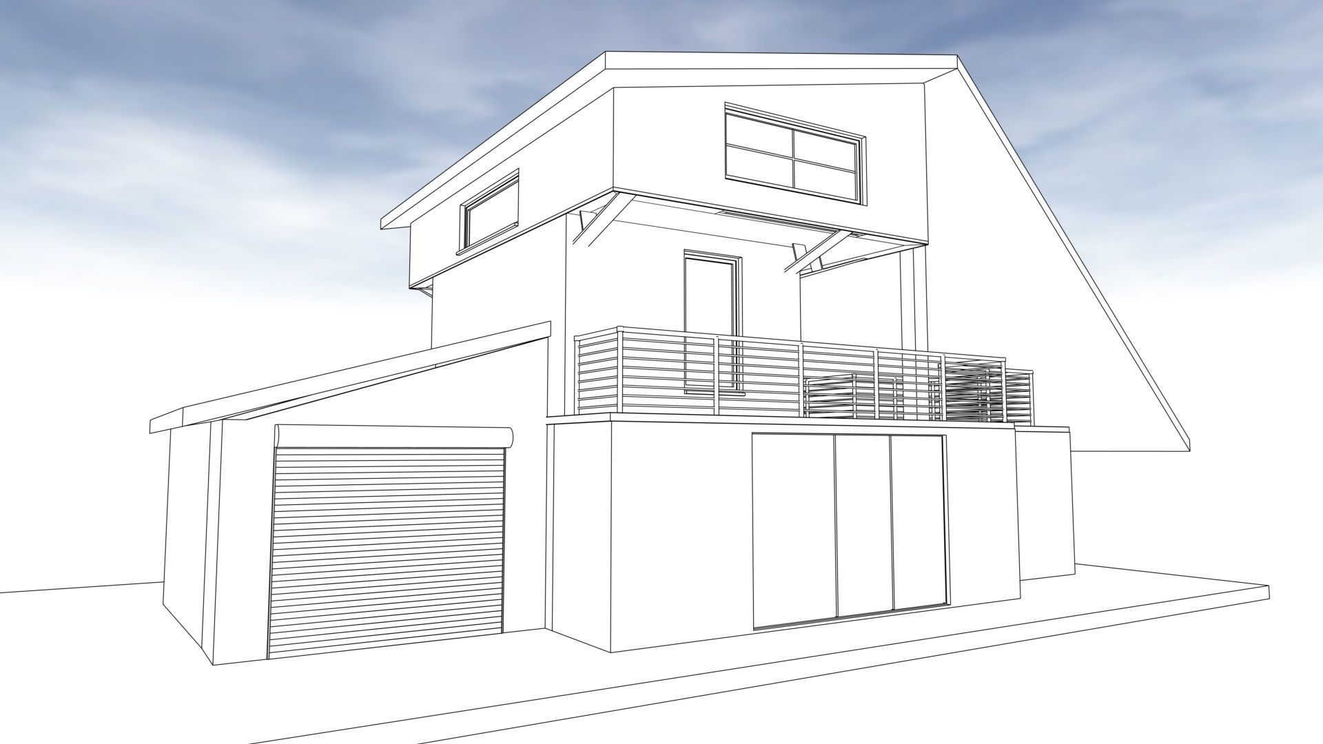 House drawing 3D model_5