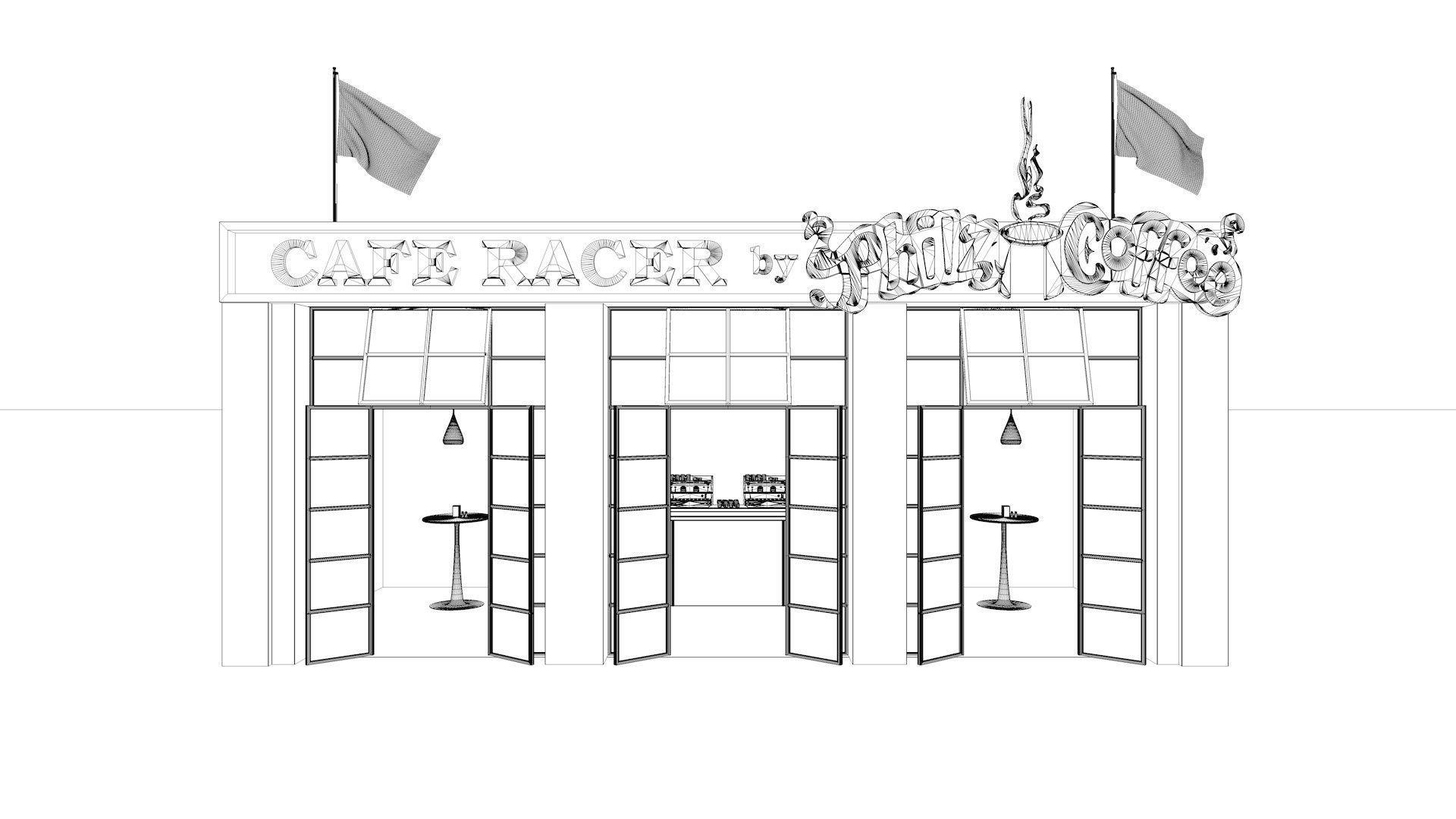 Speedway Cafe 3D model_8