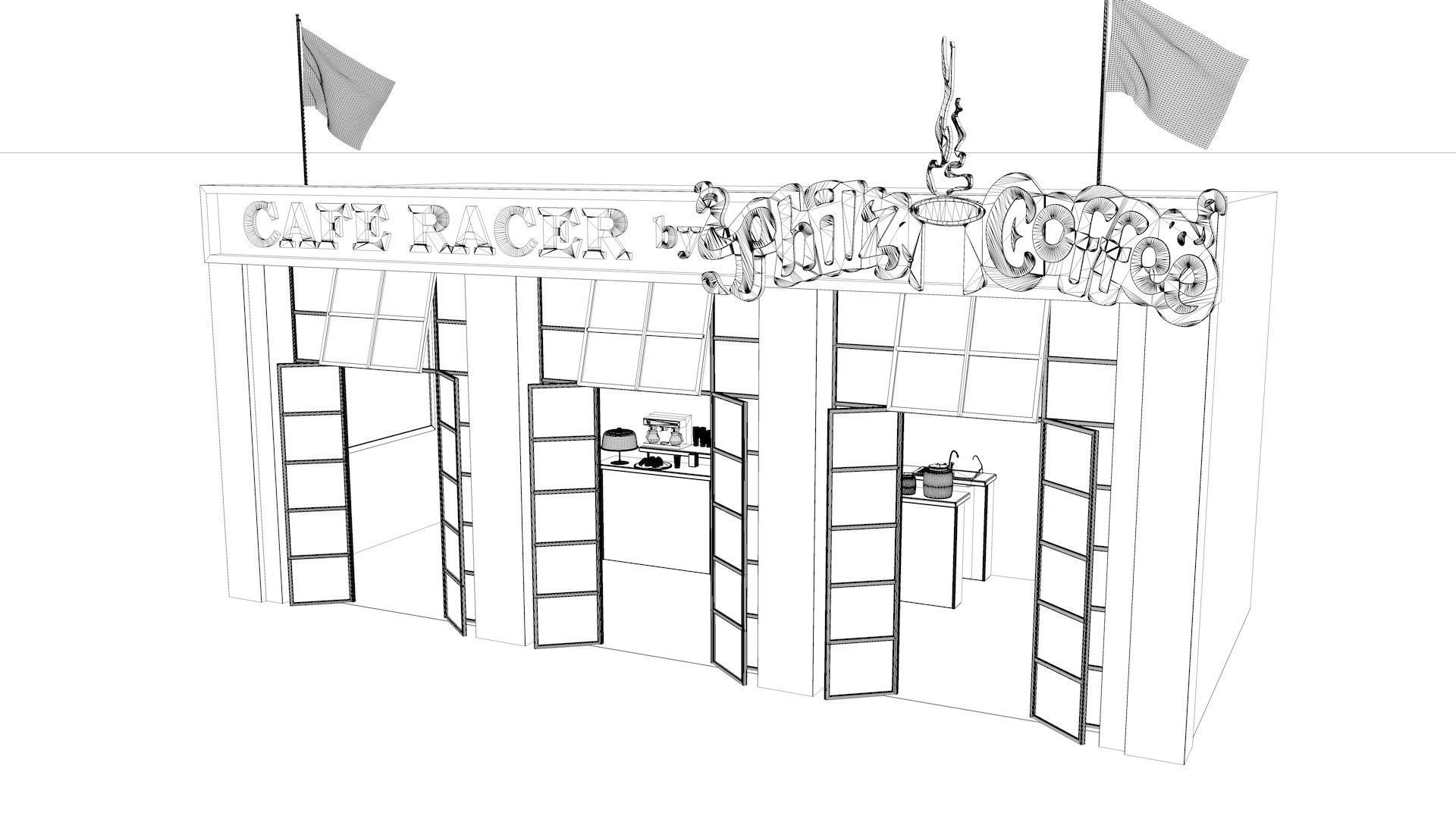 Speedway Cafe 3D model_6