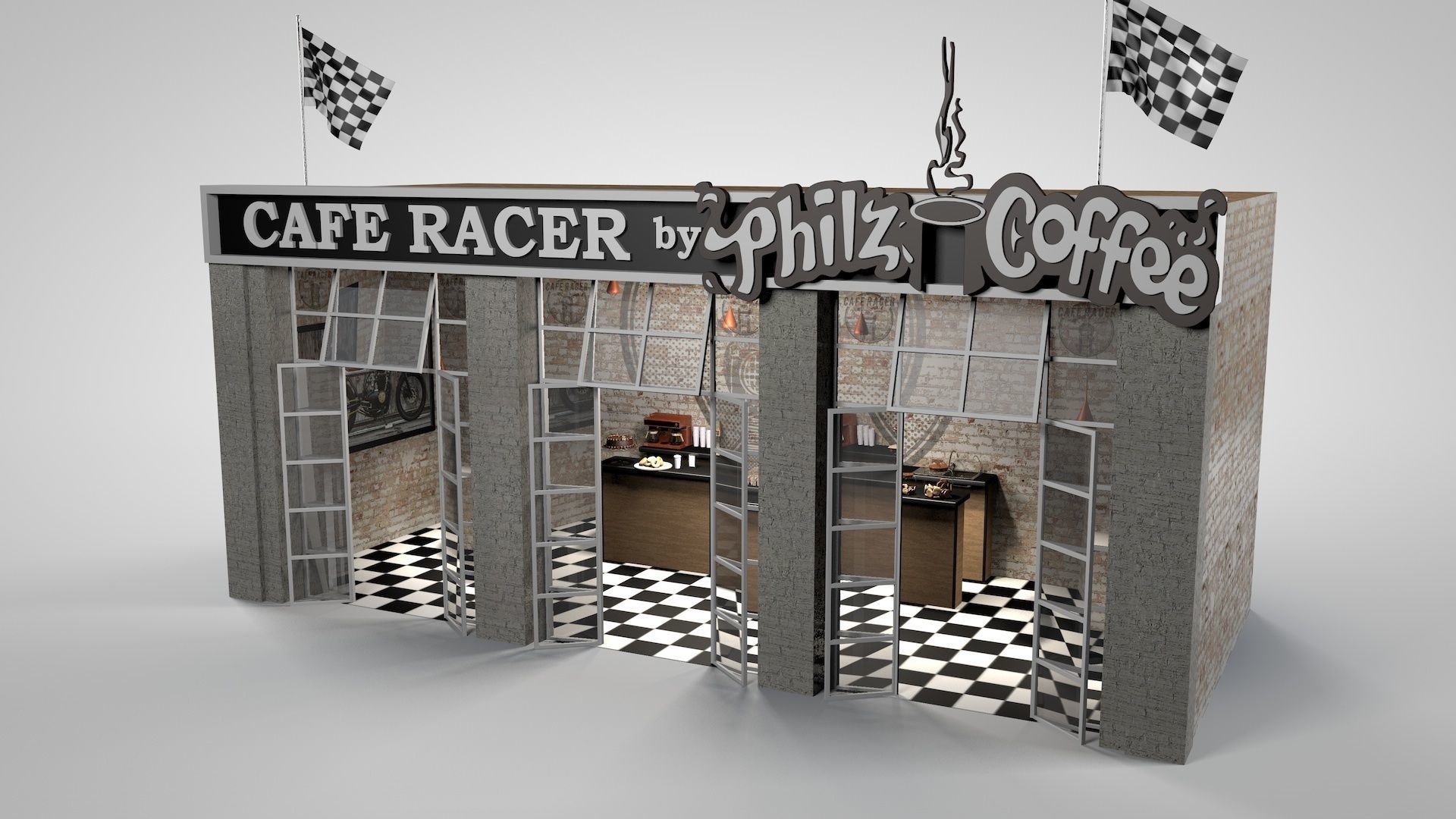 Speedway Cafe 3D model_2