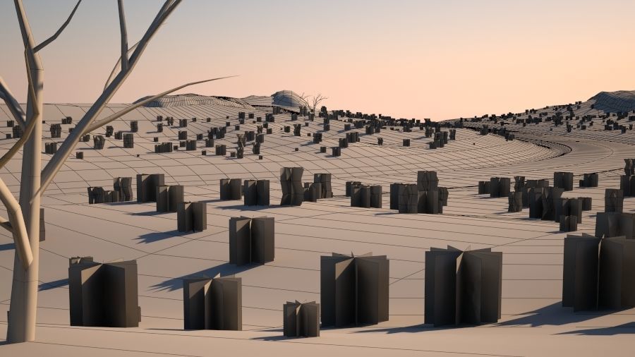 Tileable desert road 3D model_10