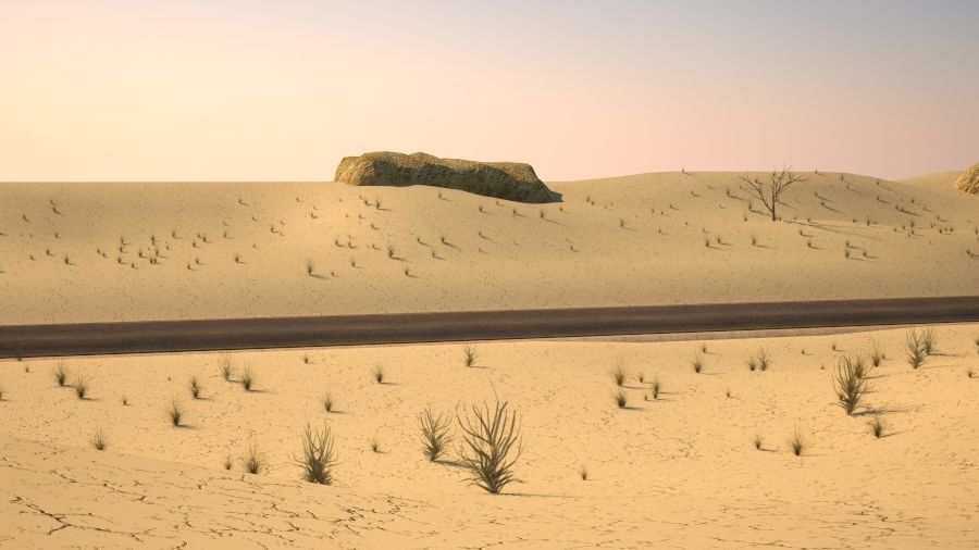 Tileable desert road 3D model_7