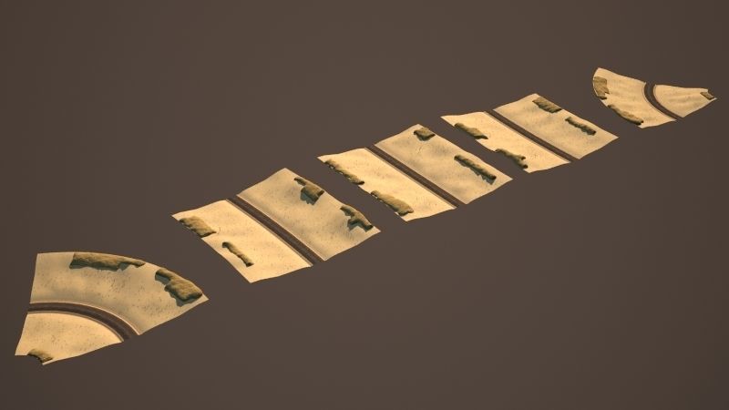 Tileable desert road 3D model_12
