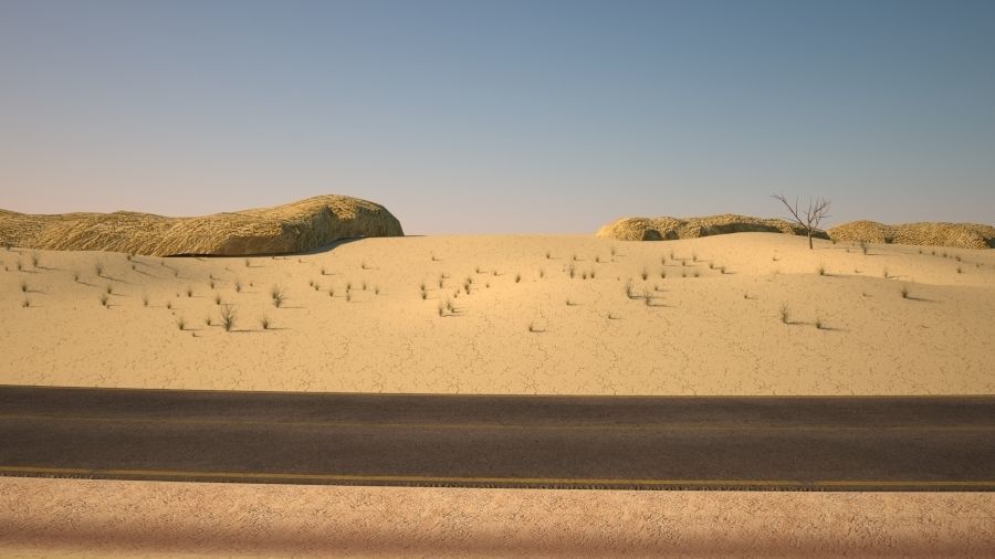 Tileable desert road 3D model_8