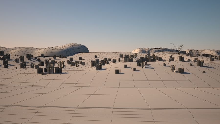 Tileable desert road 3D model_11