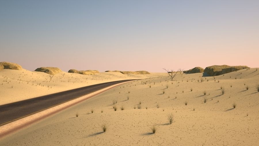 Tileable desert road 3D model_6