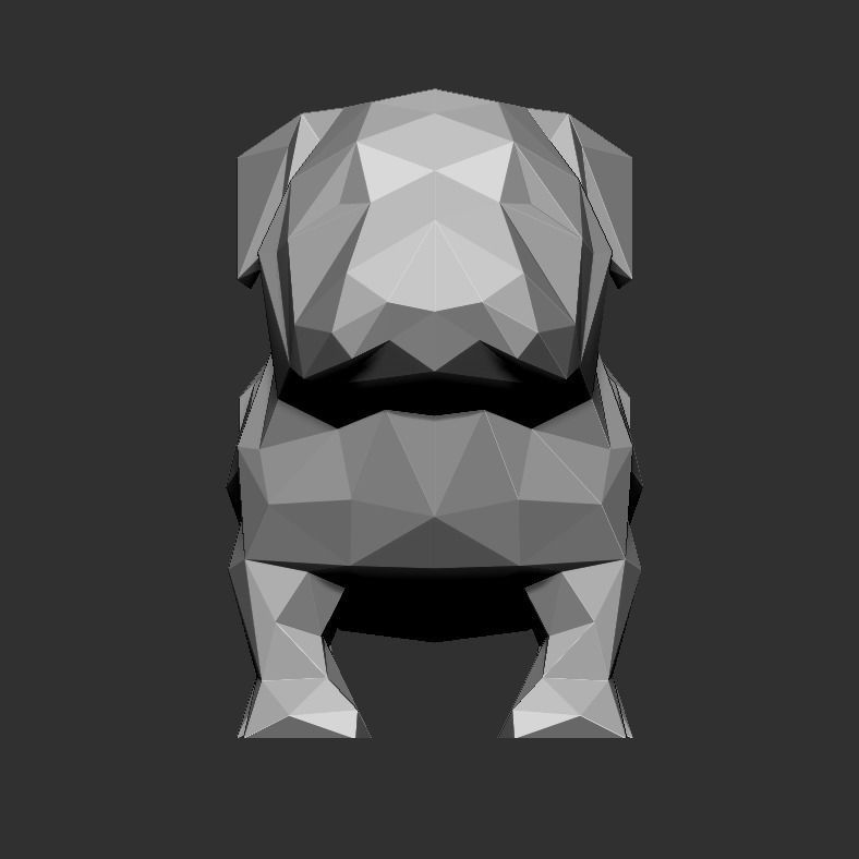 Low Poly Bulldog polygonal dog 3D print model_3