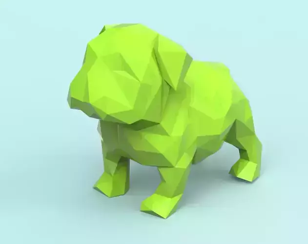 Low Poly Bulldog polygonal dog