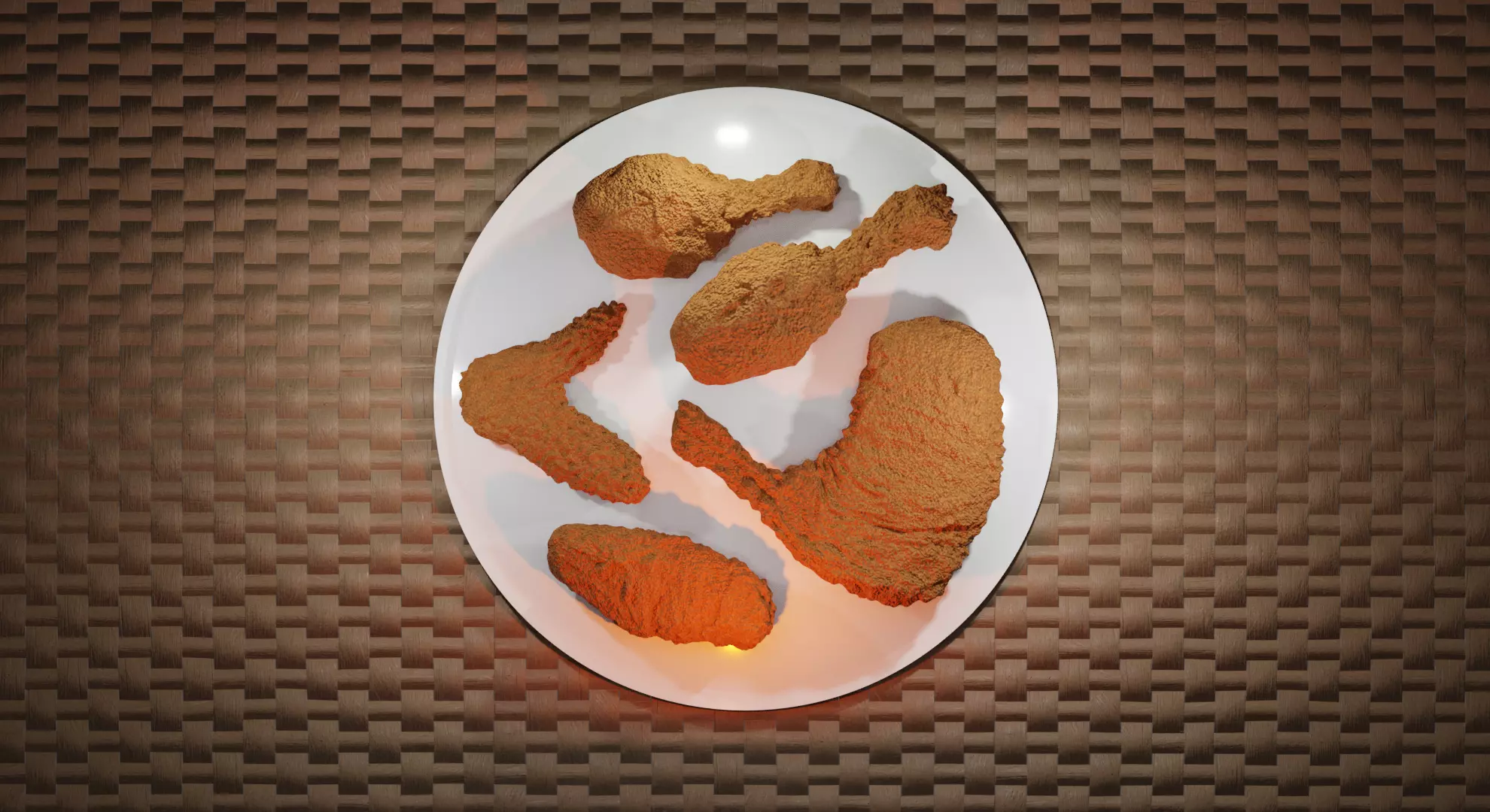 Fried chicken 5 pieces Free 3D model