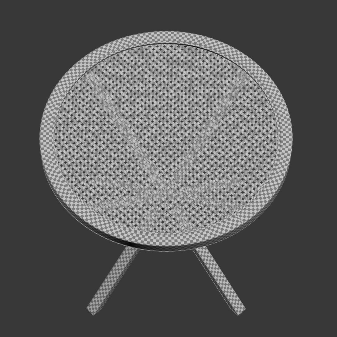 Wooden rattan coffee table  3D model_10