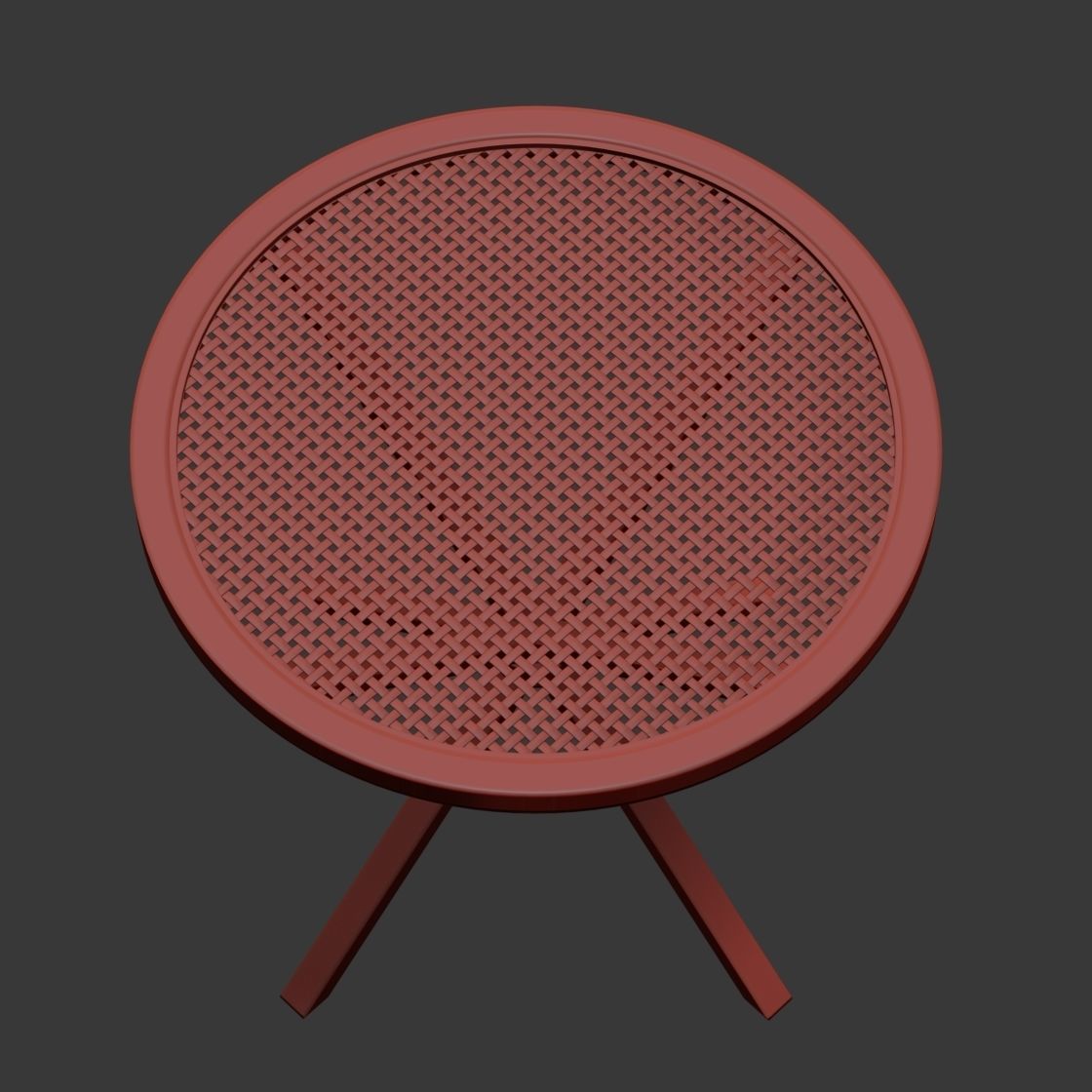 Wooden rattan coffee table  3D model_6